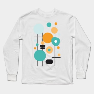 Mid Century Modern Abstract 22 Orange Long Sleeve T-Shirt